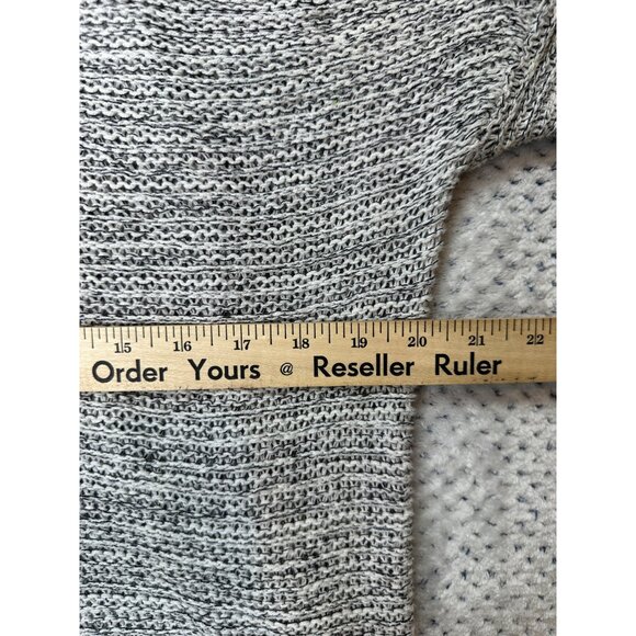 Express Open Shoulder Knit Sweater Womens Size Small Crew Neck Grey Black - Picture 13 of 16
